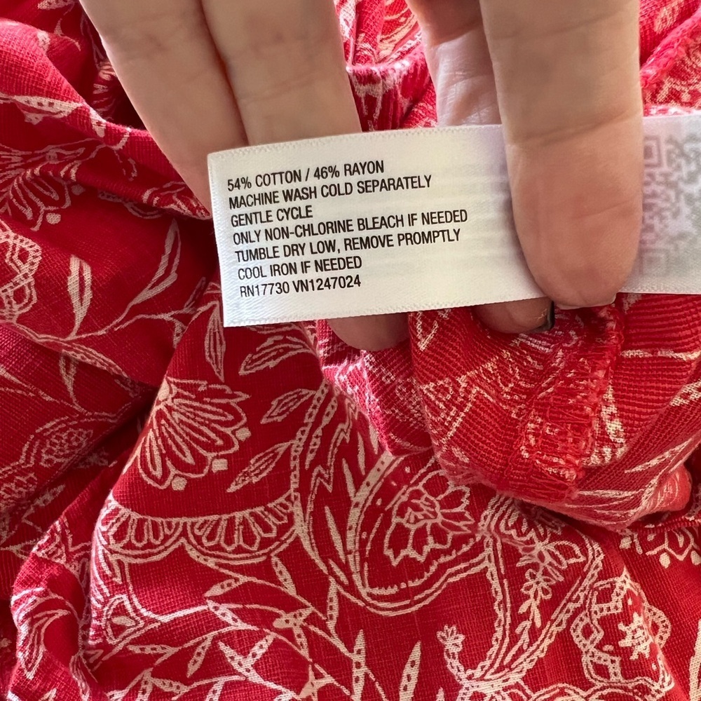 Picnic Red White Paisley Floral Wrap Midi Skirt M Tie Waist - Picture 4 of 12